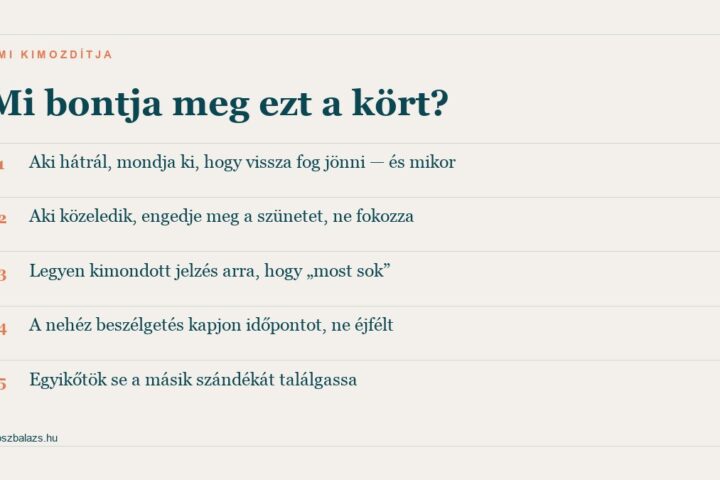 Öt dolog, ami megbontja a közeledés-hátrálás körét