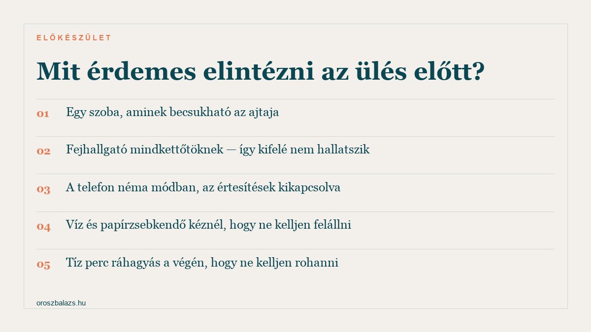 Öt előkészítő pont az online párterápiás üléshez kisgyerekes otthonban: becsukható szoba, fejhallgató mindkettőtöknek, néma telefon, víz és papírzsebkendő kéznél, tíz perc ráhagyás a végén