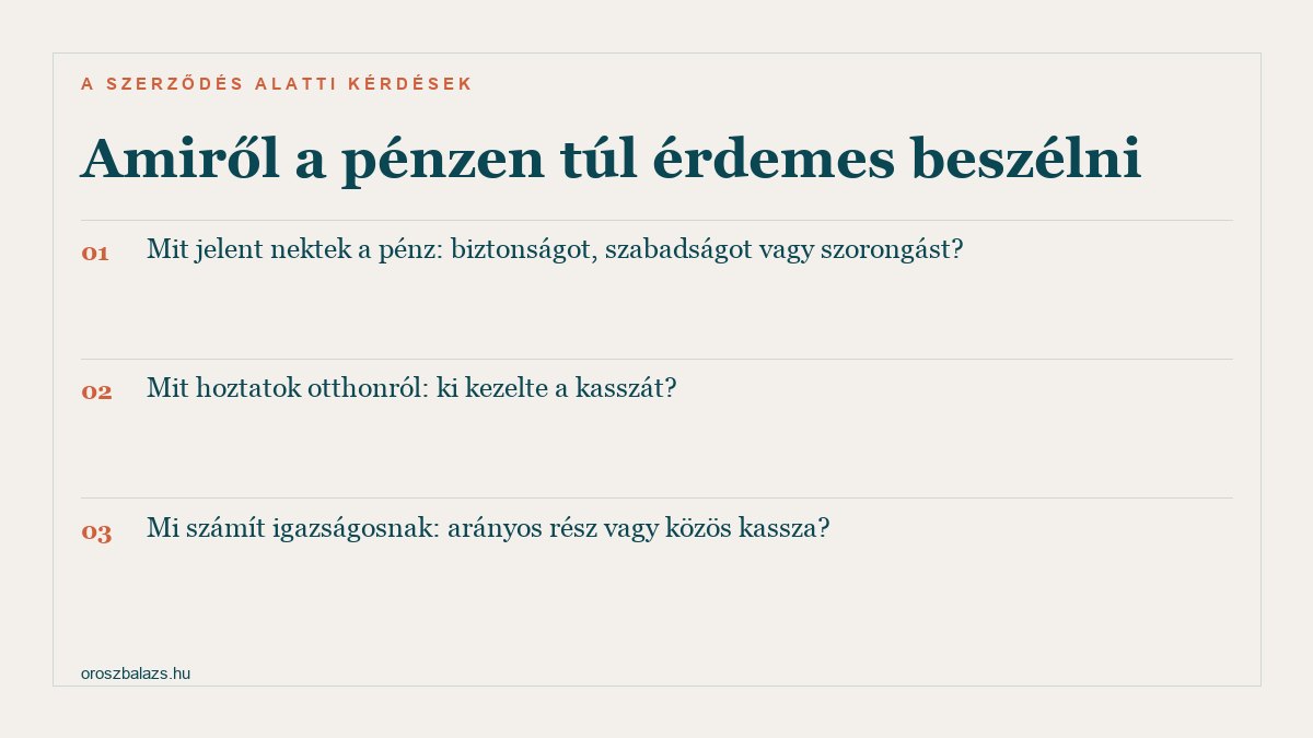 Három kérdés a pénzen túl: mit jelent nektek a pénz, mit hoztatok otthonról, mi számít igazságosnak