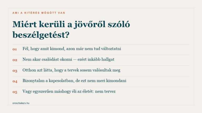 Mit jelent, ha a párod nem akar beszélni a jövőről?