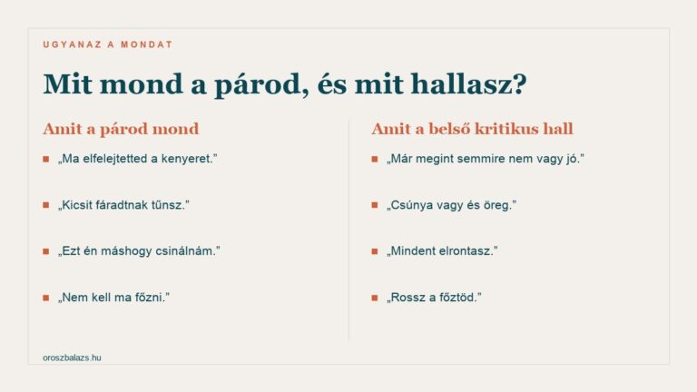 A belső kritikus, aki a párod hangján szól