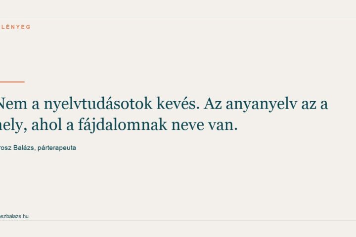 Idézet: az anyanyelv az a hely, ahol a fájdalomnak neve van
