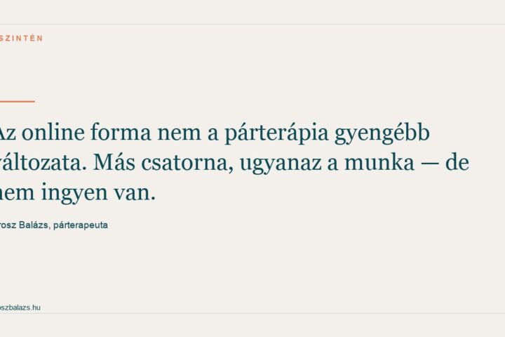 Idézet: az online forma nem a párterápia gyengébb változata