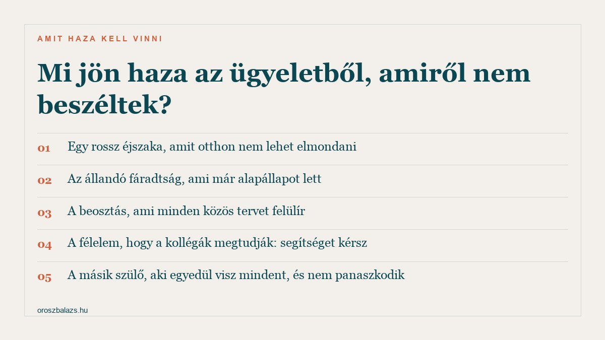 Öt pont arról, mi jön haza az ügyeletből, amiről nem beszélnek