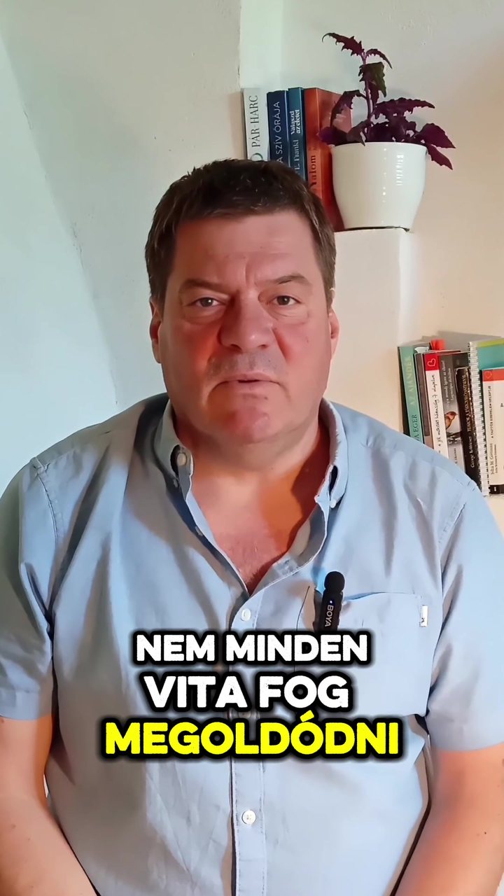 Orosz Balázs párterapeuta a videójában, ahol arról beszél, hogy nem minden vita fog megoldódni